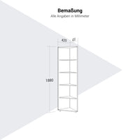PRO Eckregal | 5 OH, 420 x 1880 mm
