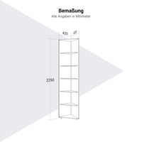 PRO Eckregal | 6 OH, 420 x 2250 mm