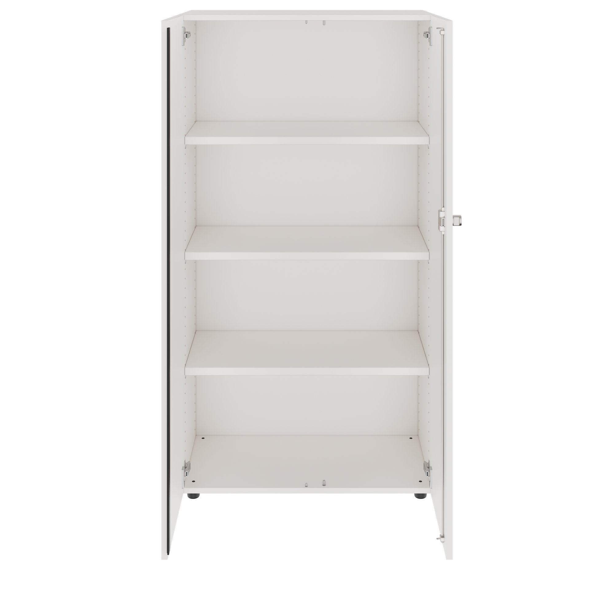 PRO Flügeltürenschrank | 4 OH, 800 - 1200 x 1510 mm, Soft-Close, Weiß