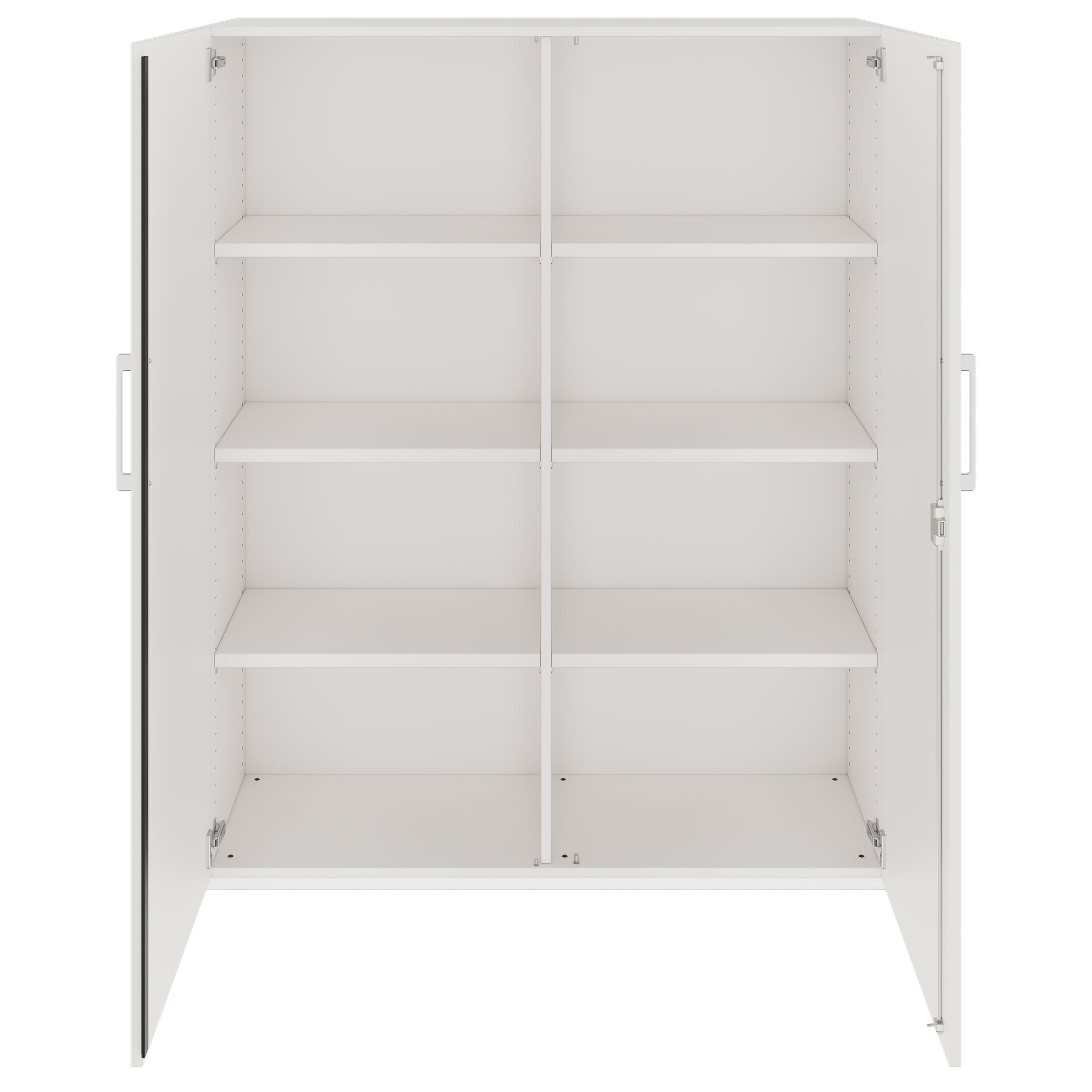 PRO Flügeltürenschrank | 4 OH, 800 - 1200 x 1510 mm, Soft-Close, Weiß