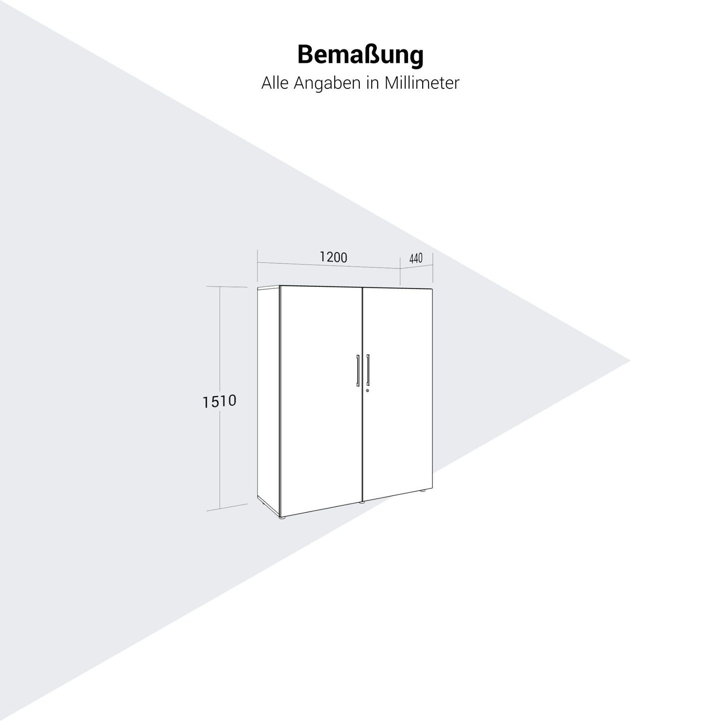 PRO Garderobenschrank | 4 OH, 1200 x 1510 mm, mit Regal, Soft-Close, Graphit / Weiss