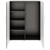 PRO Garderobenschrank | 4 OH, 1200 x 1510 mm, mit Regal, Soft-Close, Graphit / Weiss