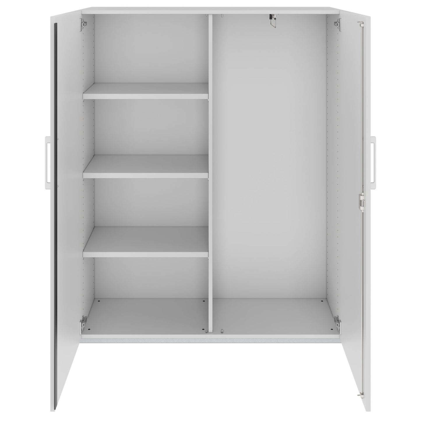 PRO Garderobenschrank | 4 OH, 1200 x 1510 mm, mit Regal, Soft-Close, Grau