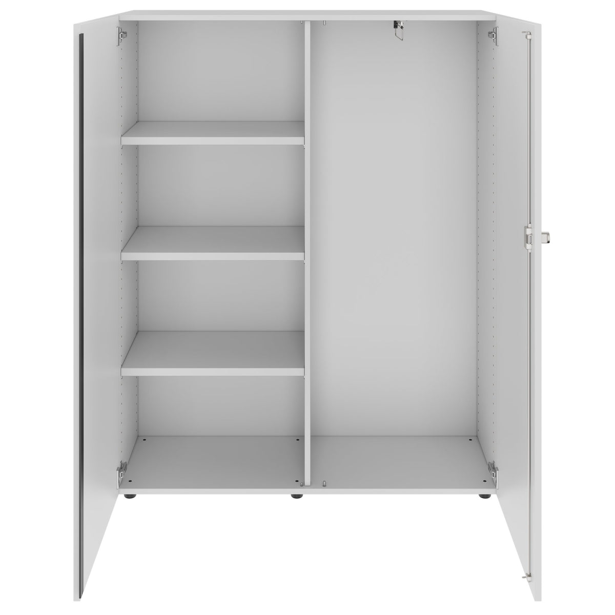 PRO Gabinetto di Cloakroom | 4 OH, 1200 x 1510 mm, con scaffale, morbido, grigio - 3 Lightbox Main Image