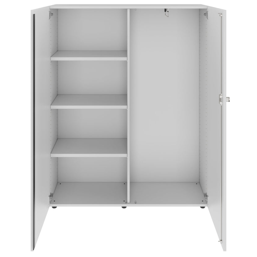 PRO Gabinetto di Cloakroom | 4 OH, 1200 x 1510 mm, con scaffale, morbido, grigio