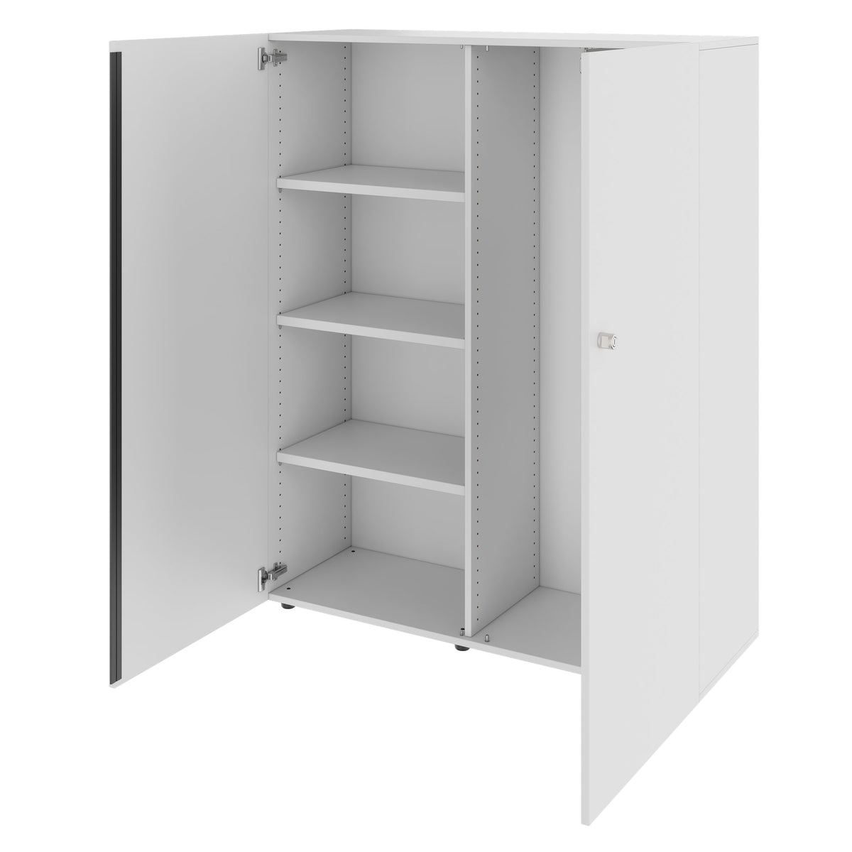 PRO Gabinetto di Cloakroom | 4 OH, 1200 x 1510 mm, con scaffale, morbido, grigio - 4 Lightbox Main Image
