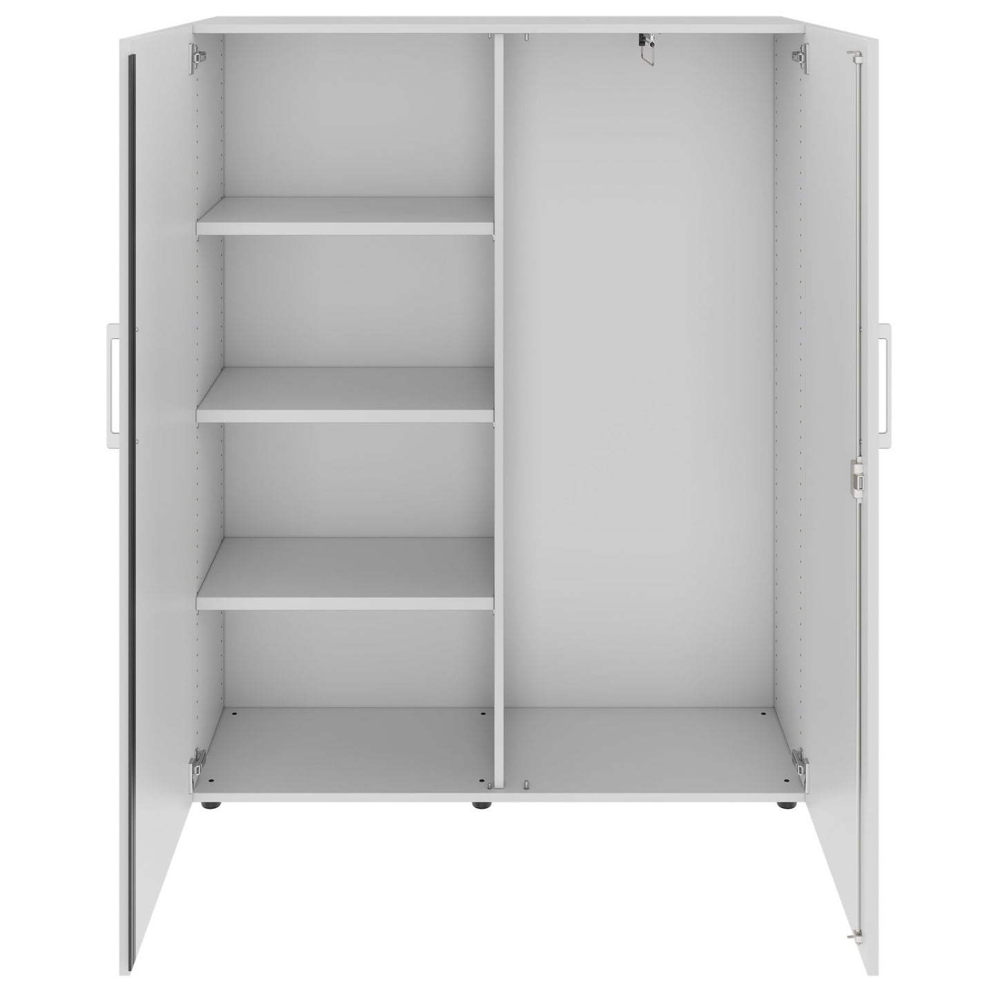 PRO Garderobenschrank | 4 OH, 1200 x 1510 mm, mit Regal, Soft-Close, Grau