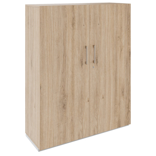 PRO Garderobenschrank | 4 OH, 1200 x 1510 mm, mit Regal, Soft-Close, Natureiche