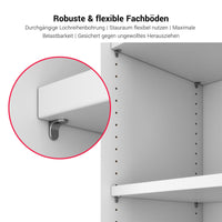 PRO Garderobenschrank | 4 OH, 1200 x 1510 mm, mit Regal, Soft-Close, Natureiche