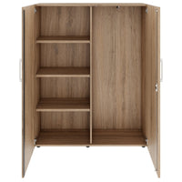 PRO Garderobenschrank | 4 OH, 1200 x 1510 mm, mit Regal, Soft-Close, Natureiche