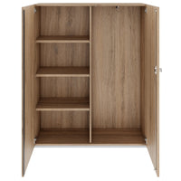 PRO Garderobenschrank | 4 OH, 1200 x 1510 mm, mit Regal, Soft-Close, Natureiche