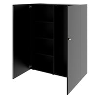 PRO Garderobenschrank | 4 OH, 1200 x 1510 mm, mit Regal, Soft-Close, Schwarz