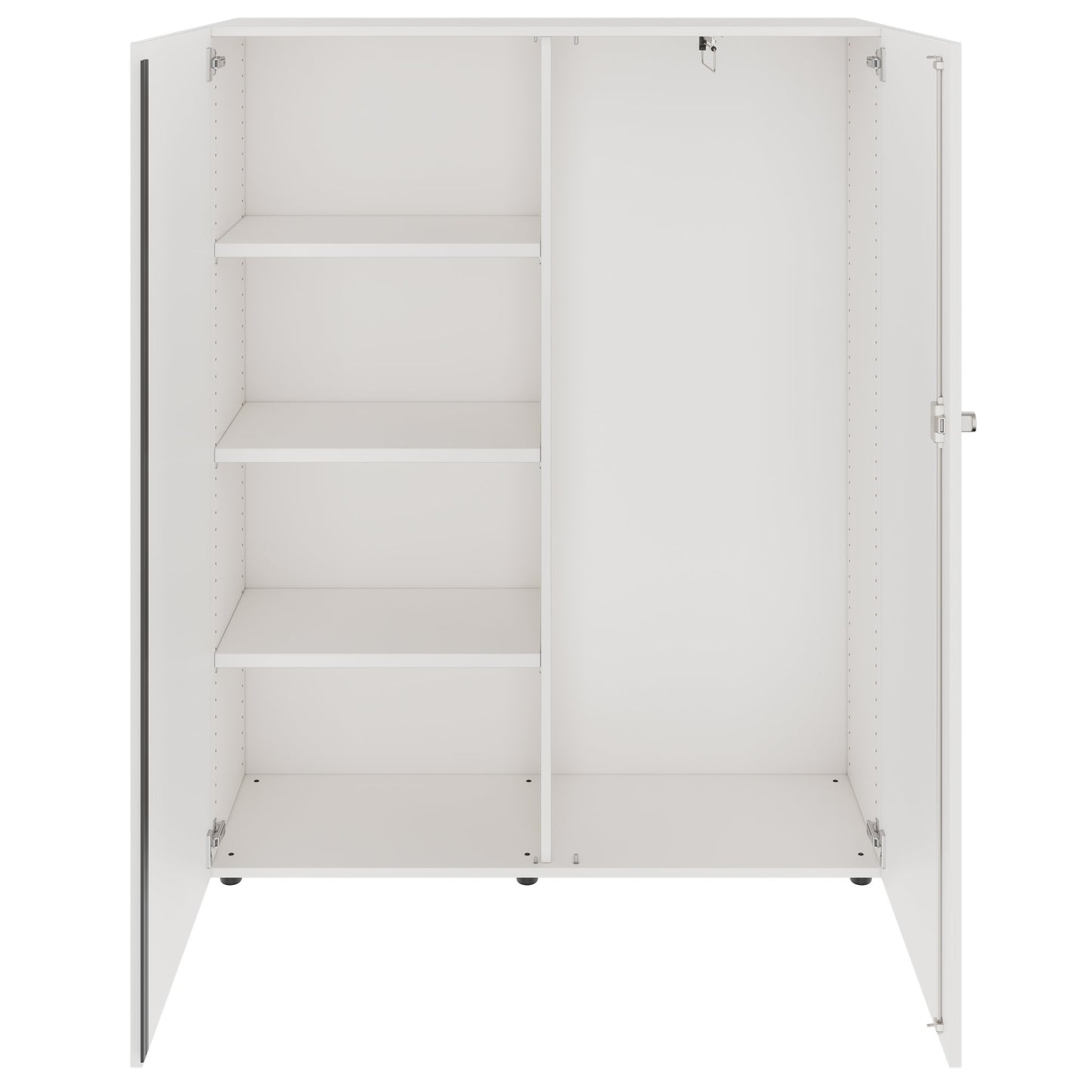 PRO Garderobenschrank | 4 OH, 1200 x 1510 mm, mit Regal, Soft-Close, Weiß