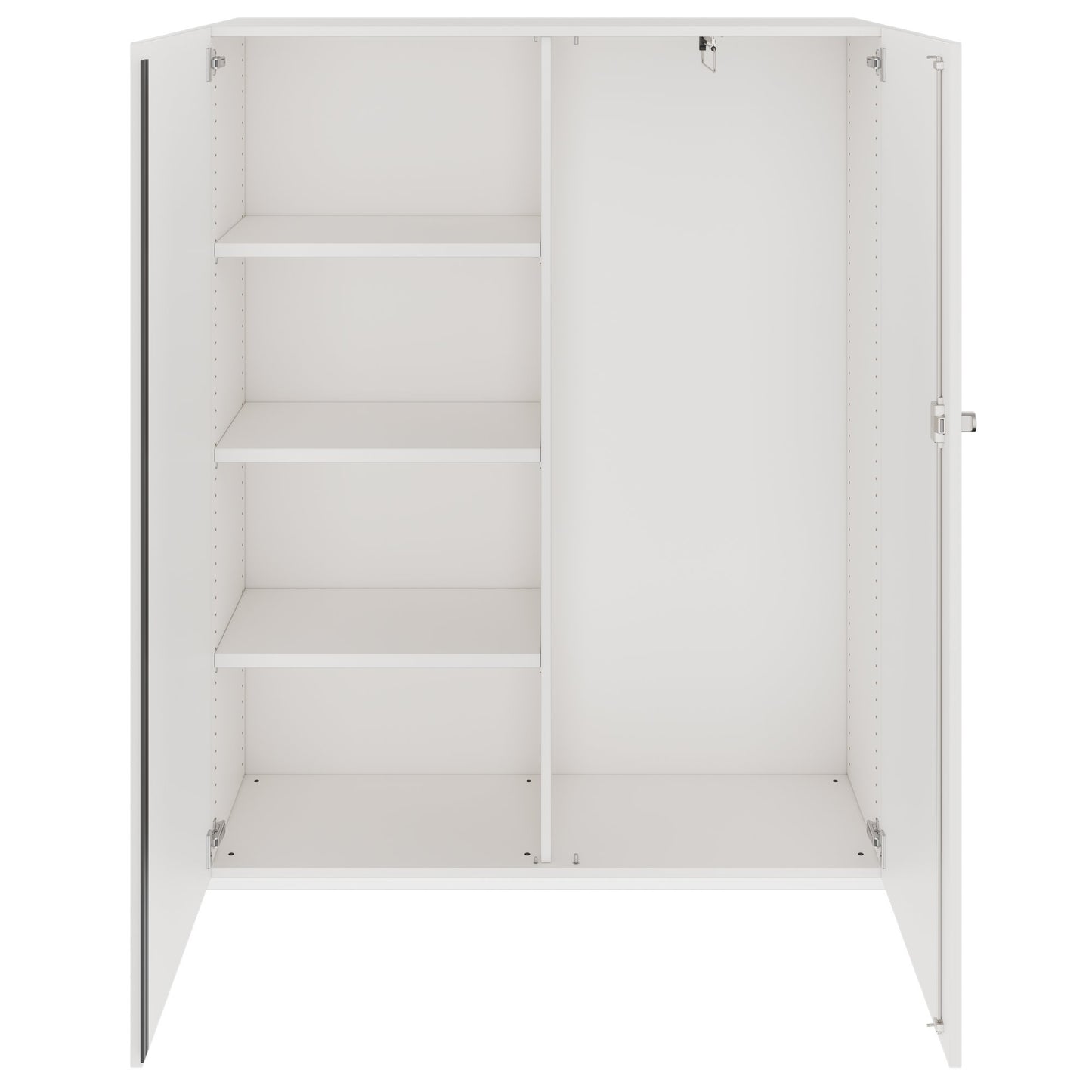 PRO Garderobenschrank | 4 OH, 1200 x 1510 mm, mit Regal, Soft-Close, Weiß