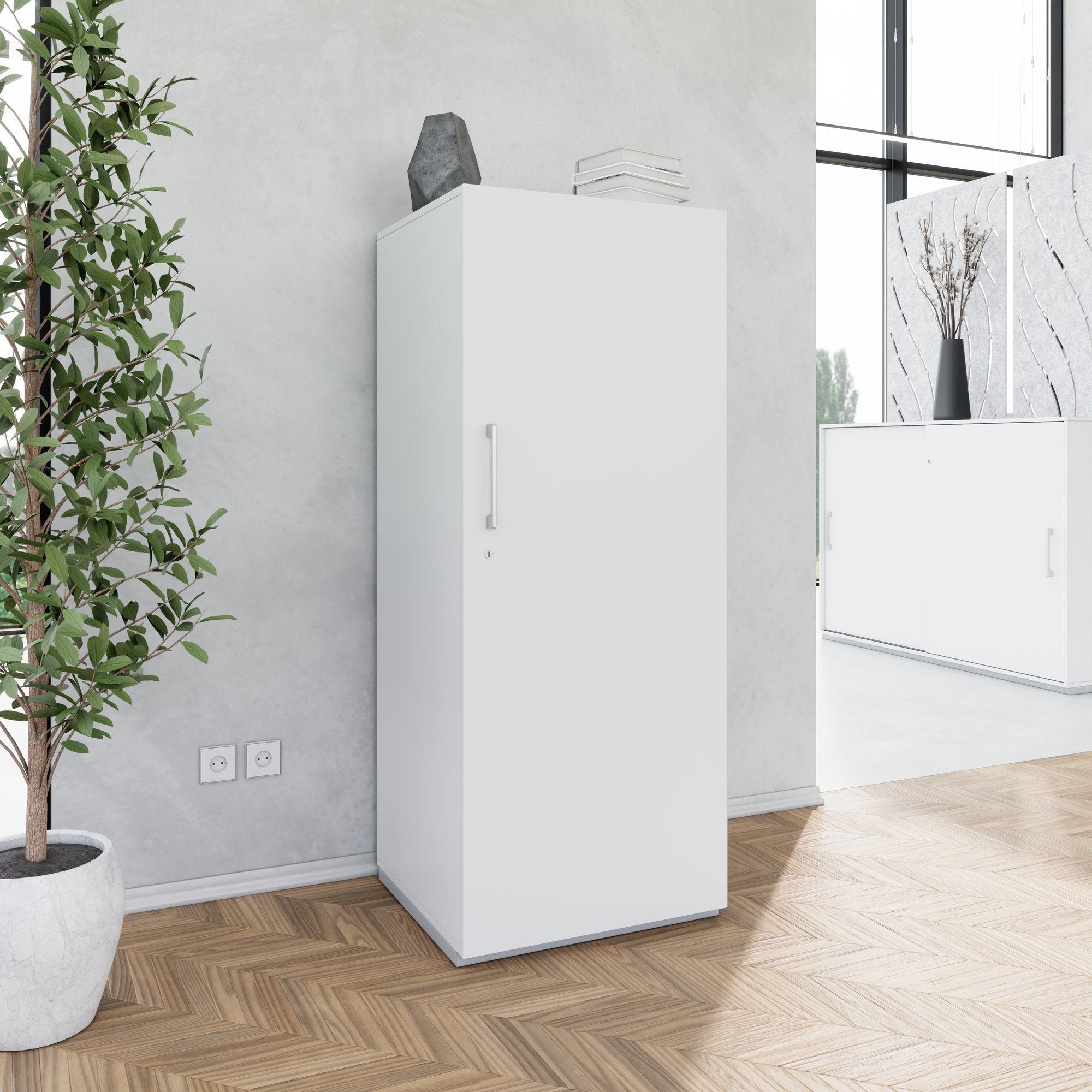 PRO Gabinetto di Cloakroom | 4 OH, 400 - 600 x 1510 mm, morbido, grigio