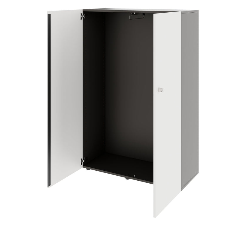 PRO Garderobenschrank | 4 OH, 800 - 1000 x 1510 mm, Soft-Close, Graphit / Weiß - 4 Main Image