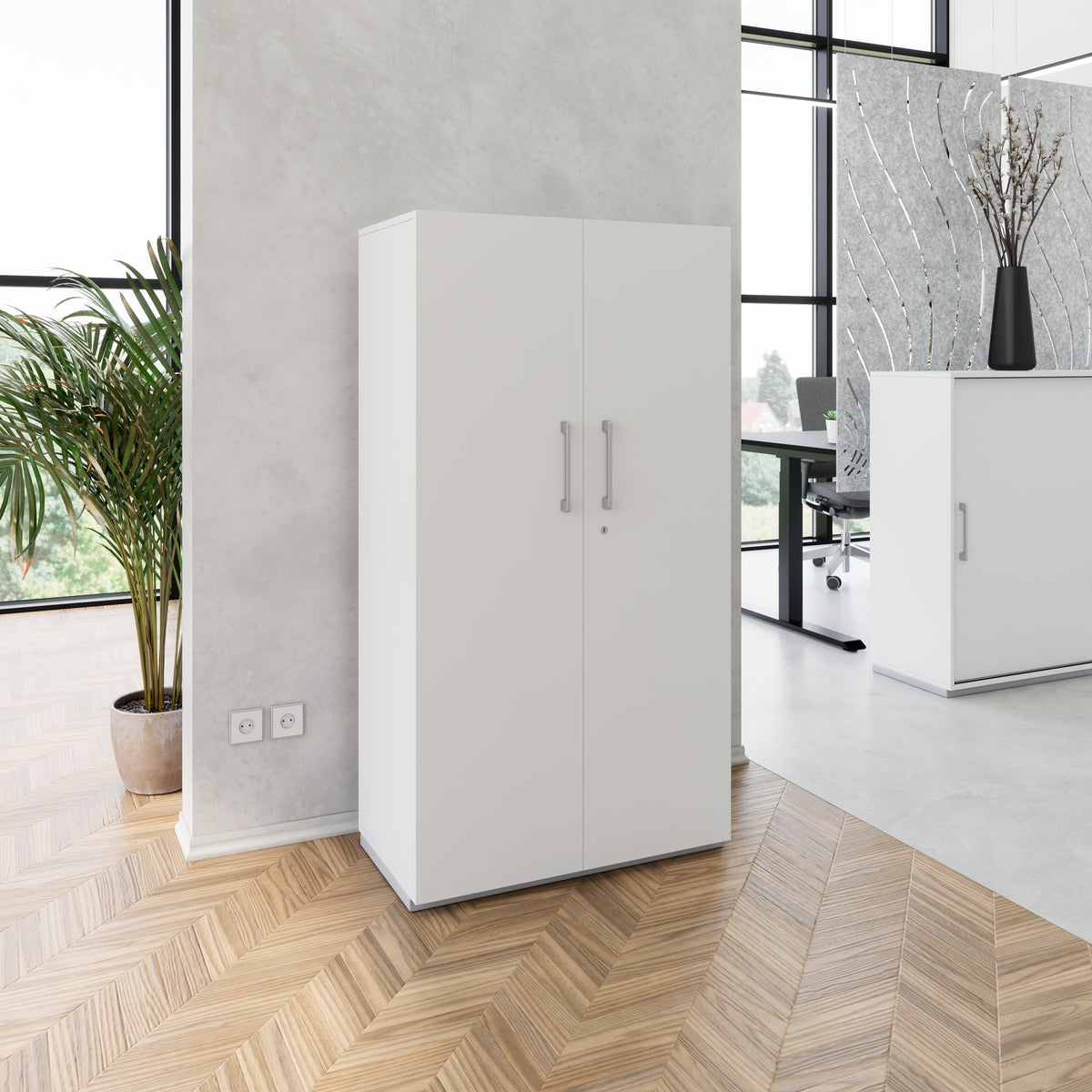 PRO Garderobenschrank | 4 OH, 800 - 1000 x 1510 mm, Soft-Close, Grau - 14 Lightbox Main Image