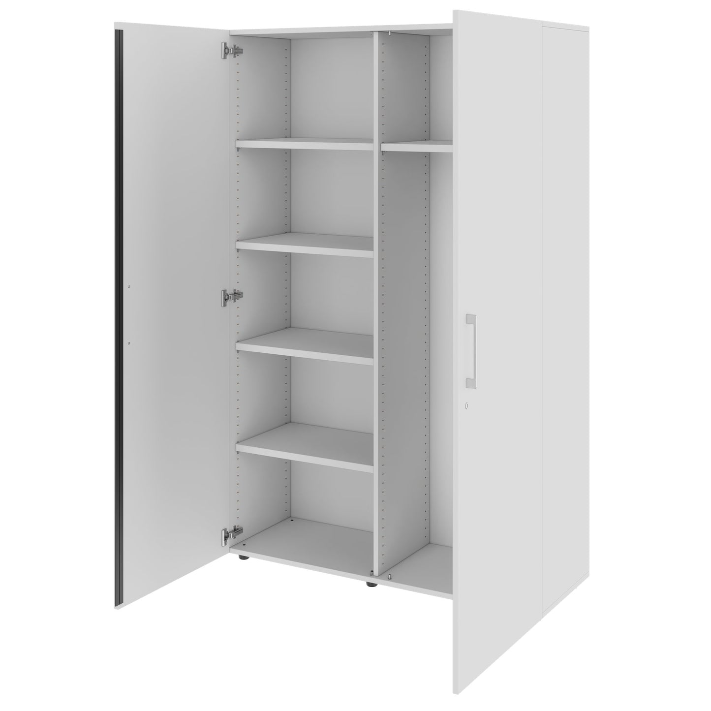 PRO Garderobenschrank | 5 OH, 1200 x 1880 mm, mit Regal, Soft-Close, Grau