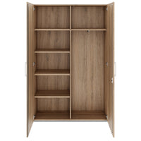 PRO Garderobenschrank | 5 OH, 1200 x 1880 mm, mit Regal, Soft-Close, Natureiche