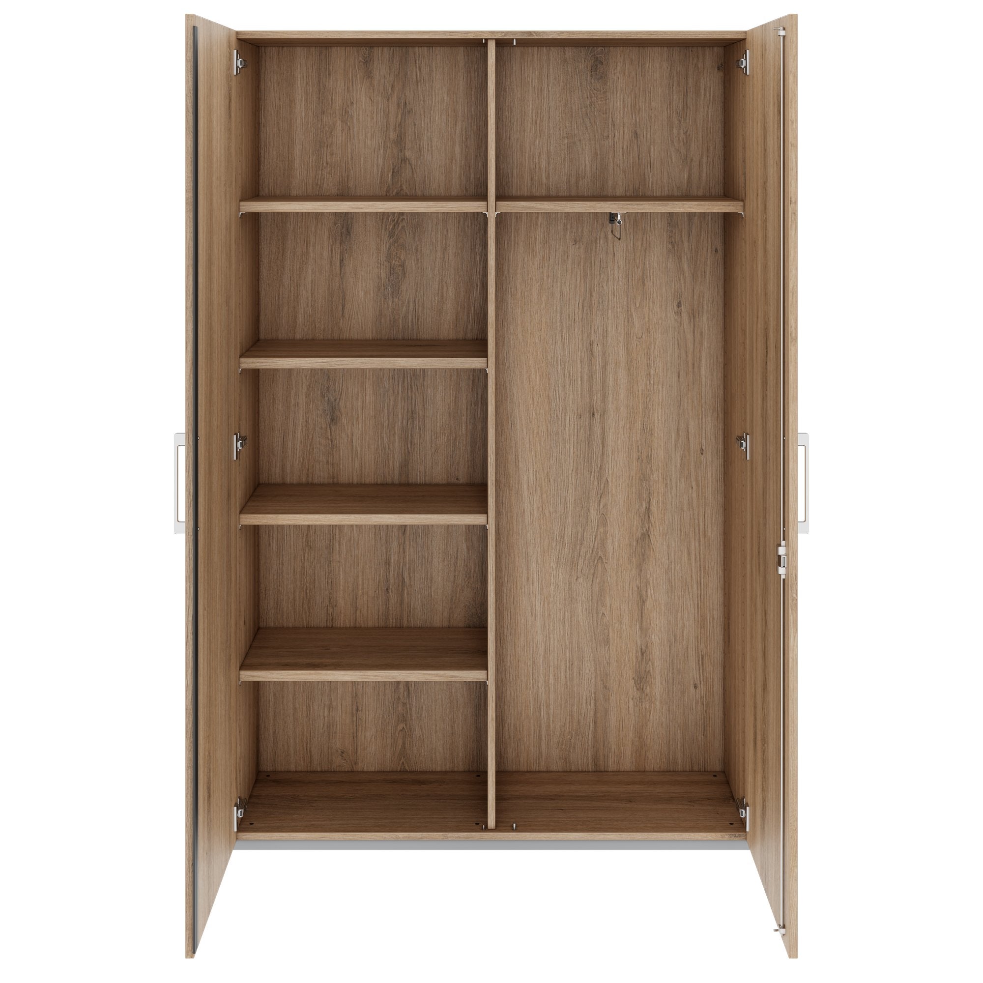 PRO Gabinetto di Cloakroom | 5 OH, 1200 x 1880 mm, con scaffale, chiusura morbida, quercia naturale