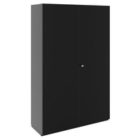 PRO Garderobenschrank | 5 OH, 1200 x 1880 mm, mit Regal, Soft-Close, Schwarz