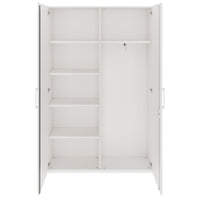 PRO Garderobenschrank | 5 OH, 1200 x 1880 mm, mit Regal, Soft-Close, Weiss