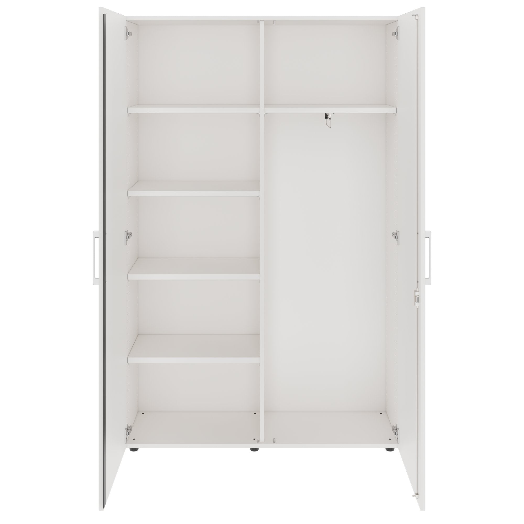 PRO Gabinetto di Cloakroom | 5 OH, 1200 x 1880 mm, con scaffale, morbido, bianco