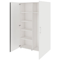 PRO Garderobenschrank | 5 OH, 1200 x 1880 mm, mit Regal, Soft-Close, Weiss