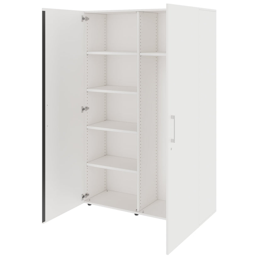 PRO Gabinetto di Cloakroom | 5 OH, 1200 x 1880 mm, con scaffale, morbido, bianco