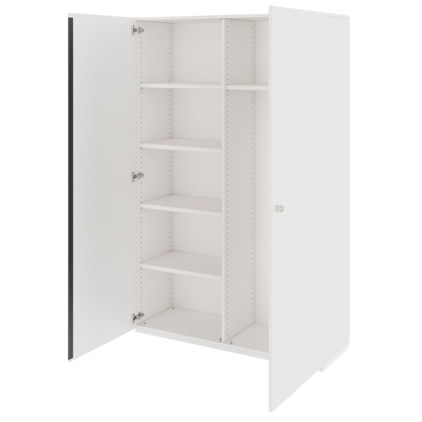 PRO Garderobenschrank | 5 OH, 1200 x 1880 mm, mit Regal, Soft-Close, Weiss