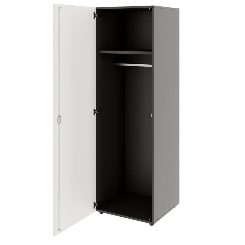 PRO Gabinetto di Cloakroom | 5 OH, 400 - 600 x 1880 mm, morbido -close, grafite / bianco