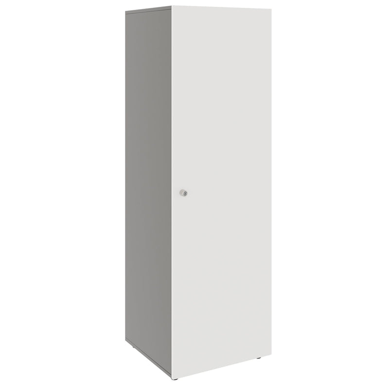 PRO Garderobenschrank | 5 OH, 400 - 600 x 1880 mm, Soft-Close, Graphit / Weiß - 1 Main Image