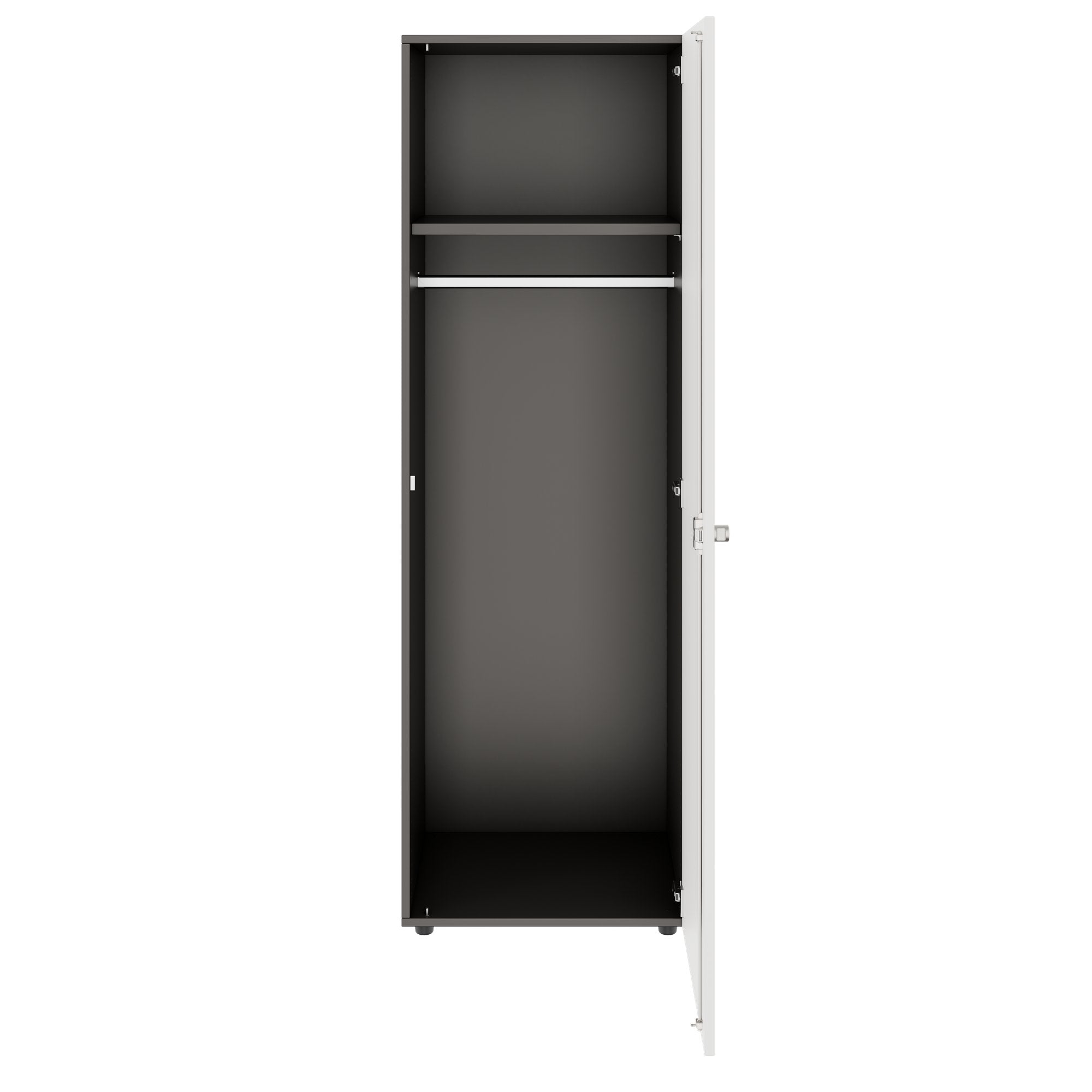 PRO Gabinetto di Cloakroom | 5 OH, 400 - 600 x 1880 mm, morbido -close, grafite / bianco