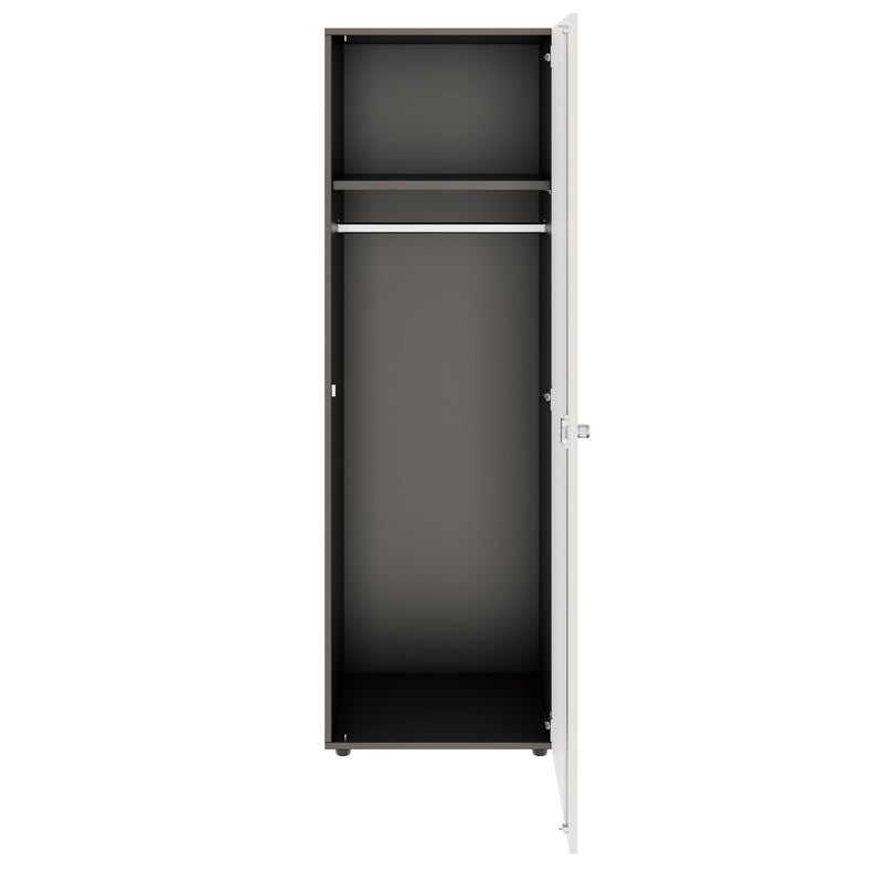 PRO Garderobenschrank | 5 OH, 400 - 600 x 1880 mm, Soft-Close, Graphit / Weiß - 3 Main Image