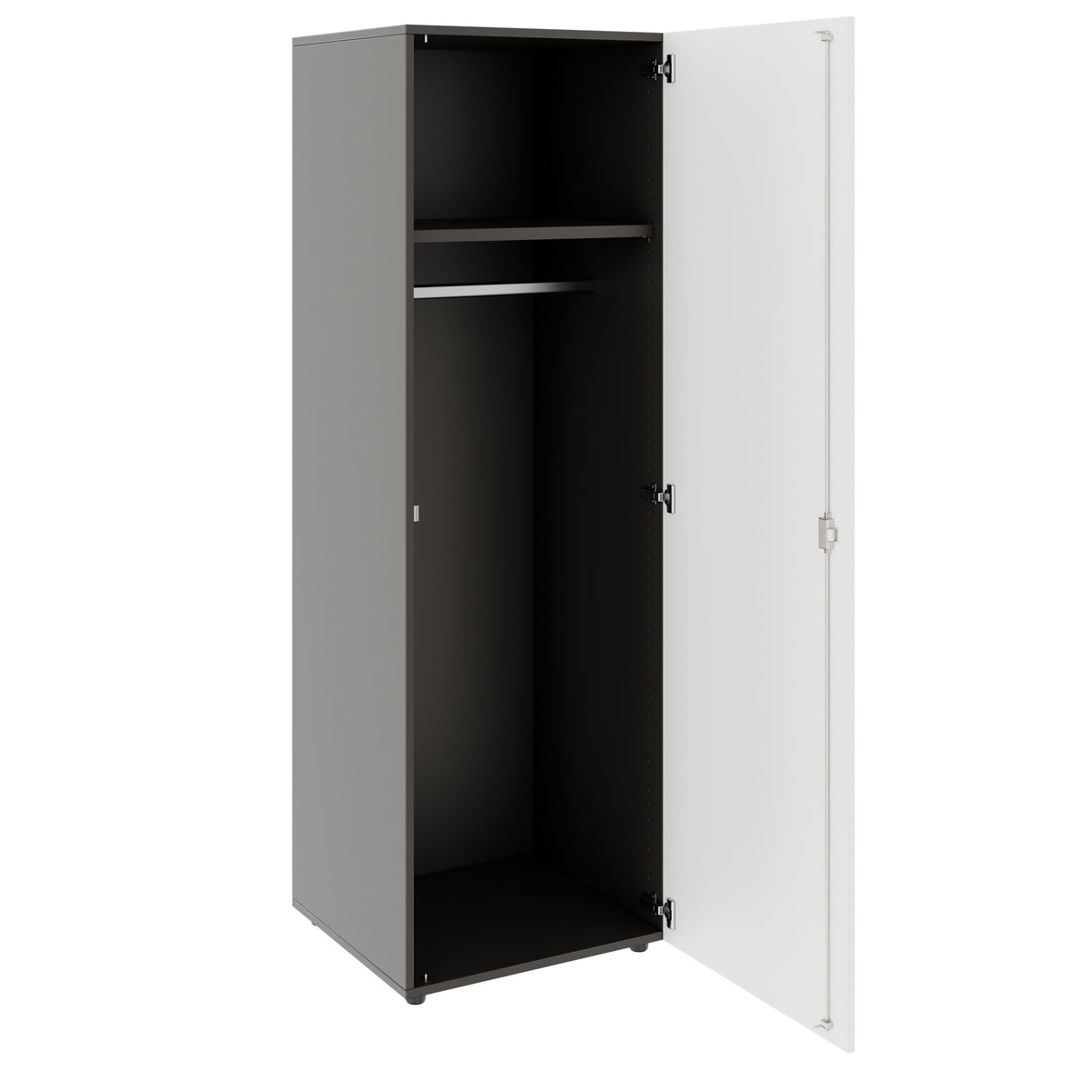 PRO Garderobenschrank | 5 OH, 400 - 600 x 1880 mm, Soft-Close, Graphit / Weiß - 4 Lightbox Main Image