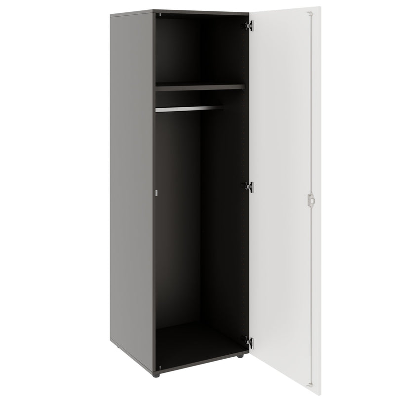 PRO Gabinetto di Cloakroom | 5 OH, 400 - 600 x 1880 mm, morbido -close, grafite / bianco