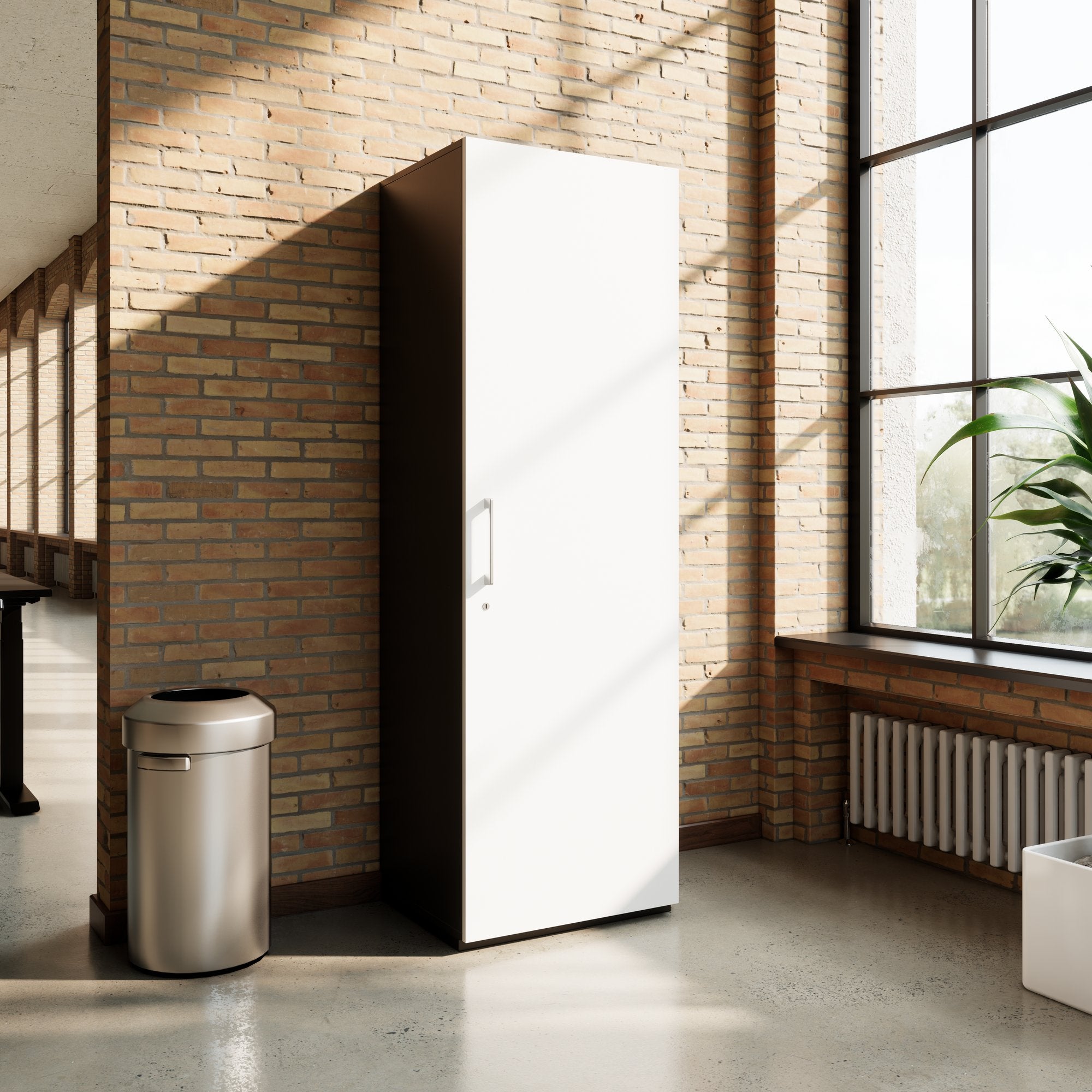 PRO Gabinetto di Cloakroom | 5 OH, 400 - 600 x 1880 mm, morbido -close, grafite / bianco