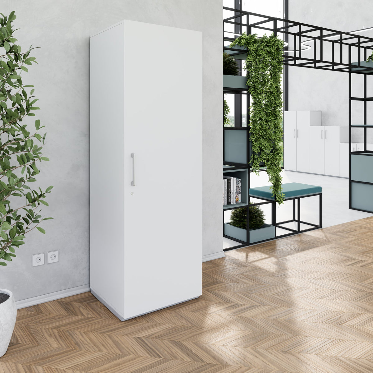 PRO Garderobenschrank | 5 OH, 400 - 600 x 1880 mm, Soft-Close, Grau - 14 Lightbox Main Image
