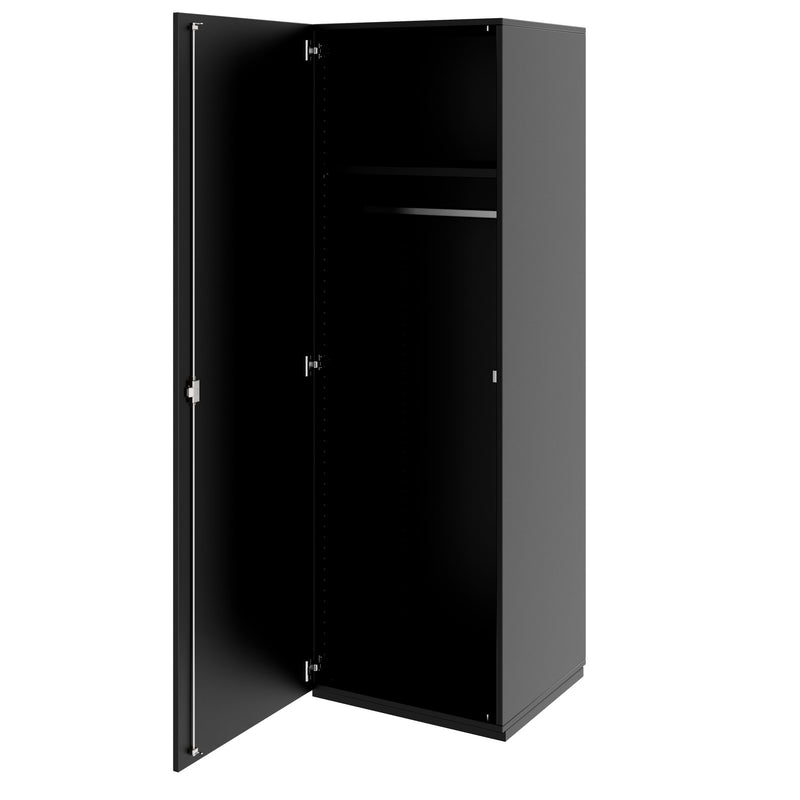 PRO Garderobenschrank | 5 OH, 400 - 600 x 1880 mm, Soft-Close, Schwarz - 4 Main Image