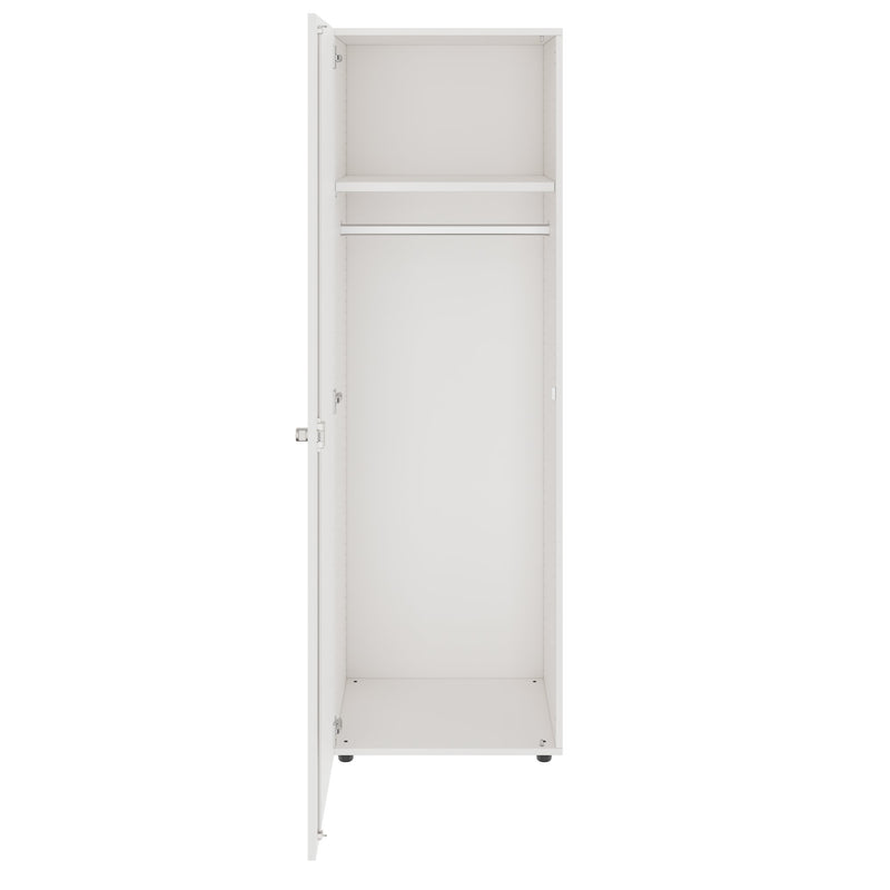 PRO Garderobenschrank | 5 OH, 400 - 600 x 1880 mm, Soft-Close, Weiß - 3 Main Image