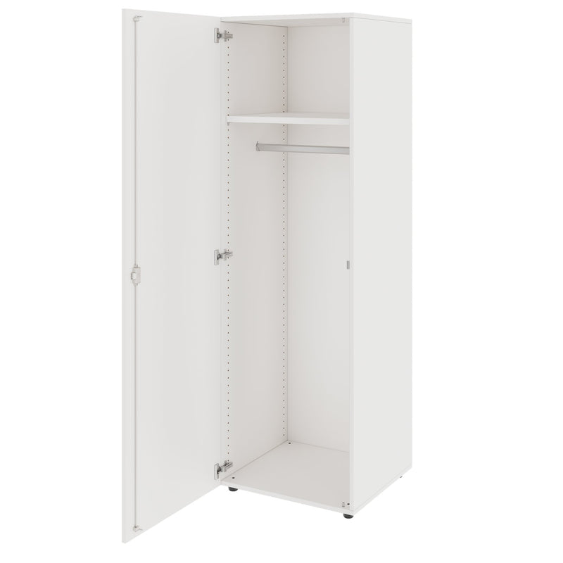 PRO Garderobenschrank | 5 OH, 400 - 600 x 1880 mm, Soft-Close, Weiß - 4 Main Image