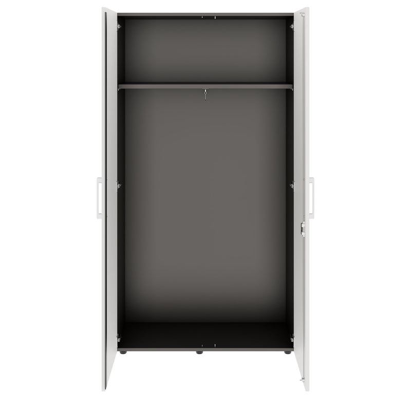 PRO Garderobenschrank | 5 OH, 800 - 1000 x 1880 mm, Soft-Close, Graphit / Weiß - 3 Main Image