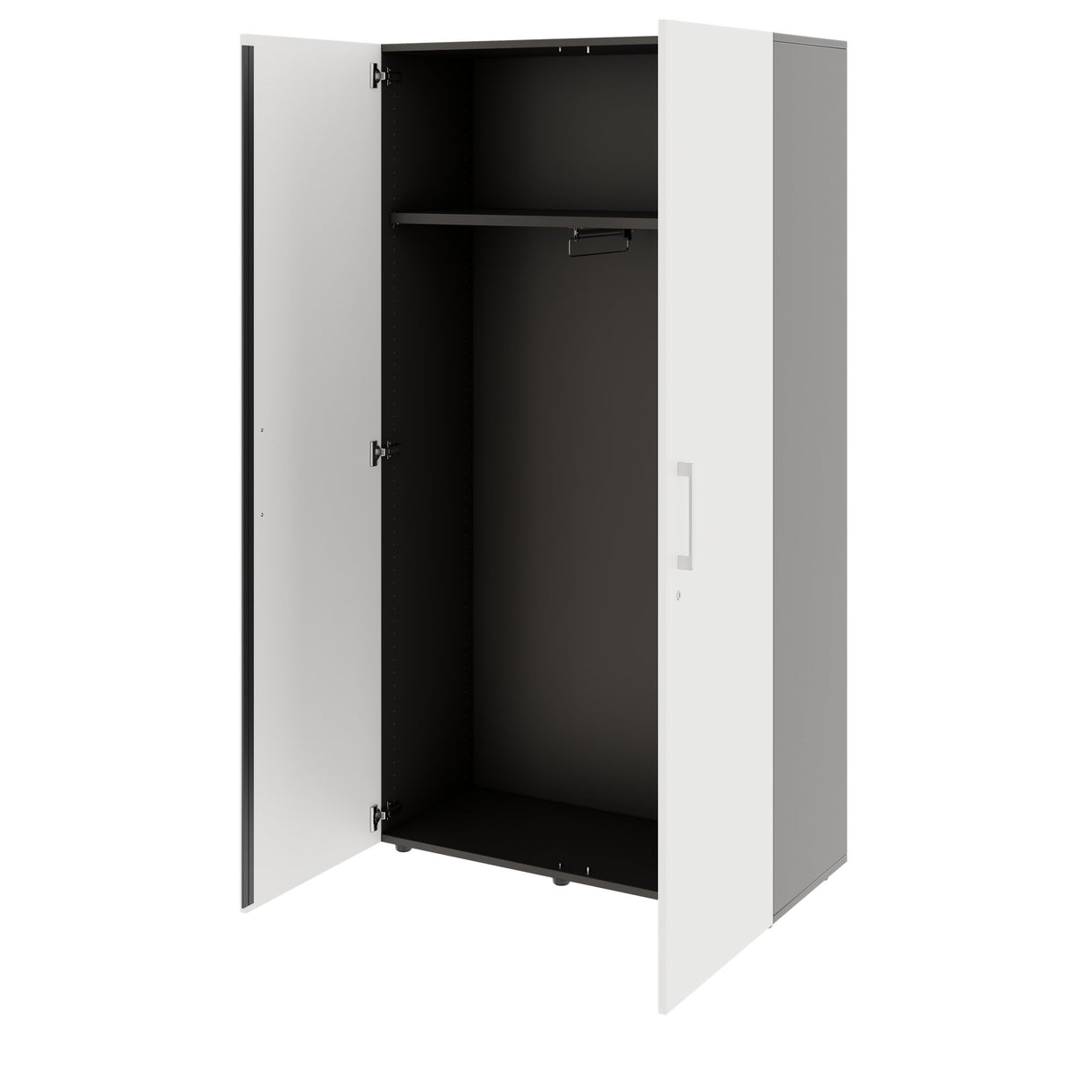 PRO Garderobenschrank | 5 OH, 800 - 1000 x 1880 mm, Soft-Close, Graphit / Weiß - 4 Lightbox Main Image