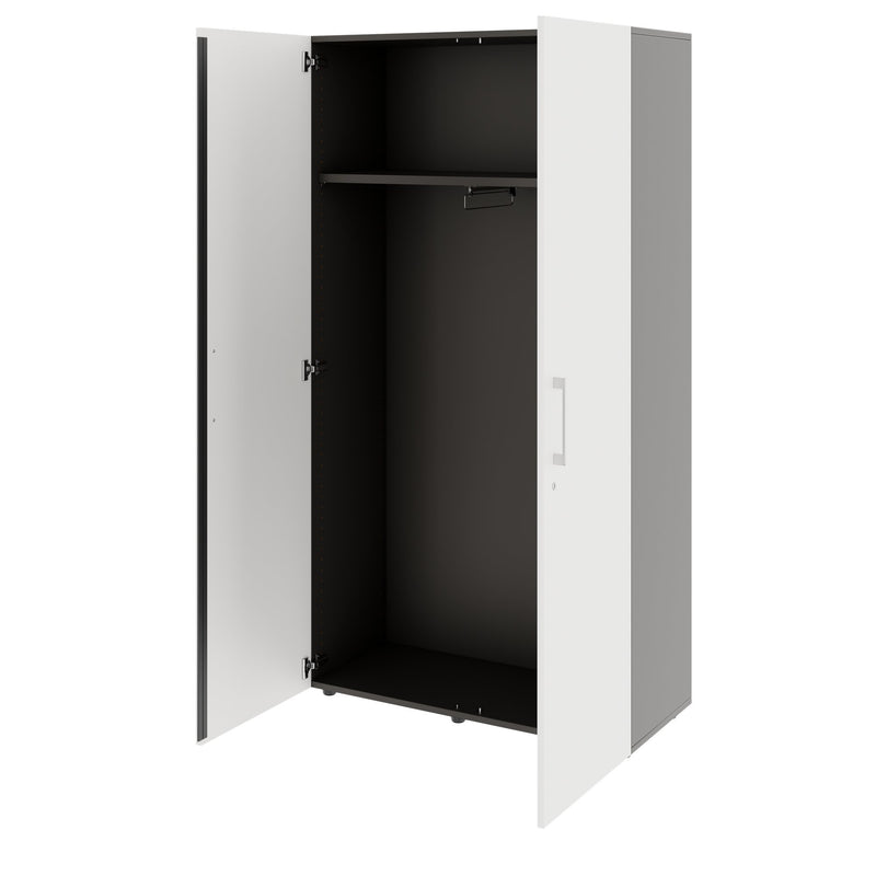 PRO Garderobenschrank | 5 OH, 800 - 1000 x 1880 mm, Soft-Close, Graphit / Weiß - 4 Main Image