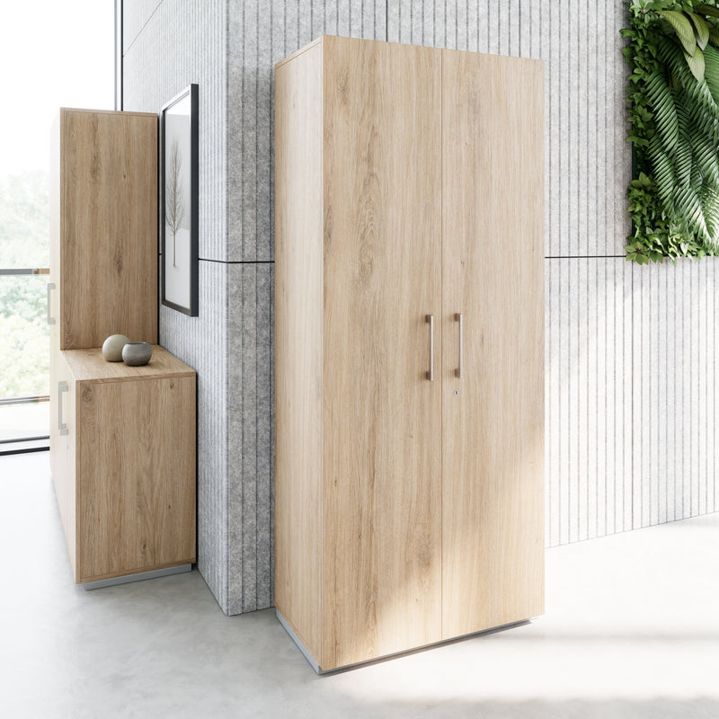 PRO Garderobenschrank | 5 OH, 800 - 1000 x 1880 mm, Soft-Close, Natureiche - 14 Main Image
