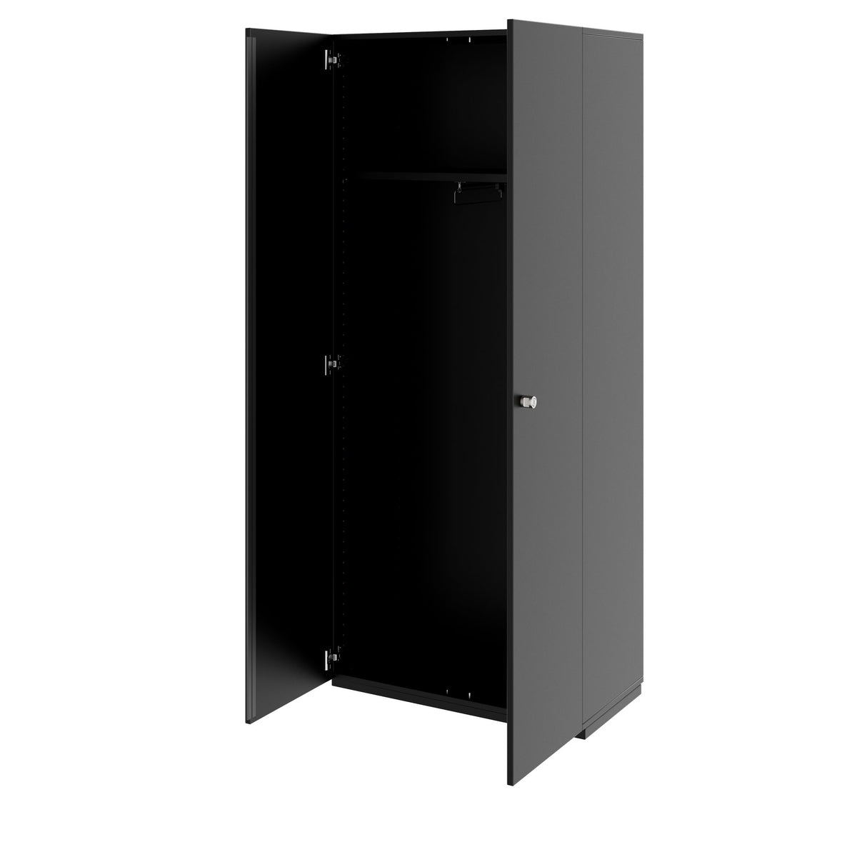 PRO Wardrobe cabinet | 5 OH, 800 - 1000 x 1880 mm, soft-close, black  - 4 Lightbox Main Image