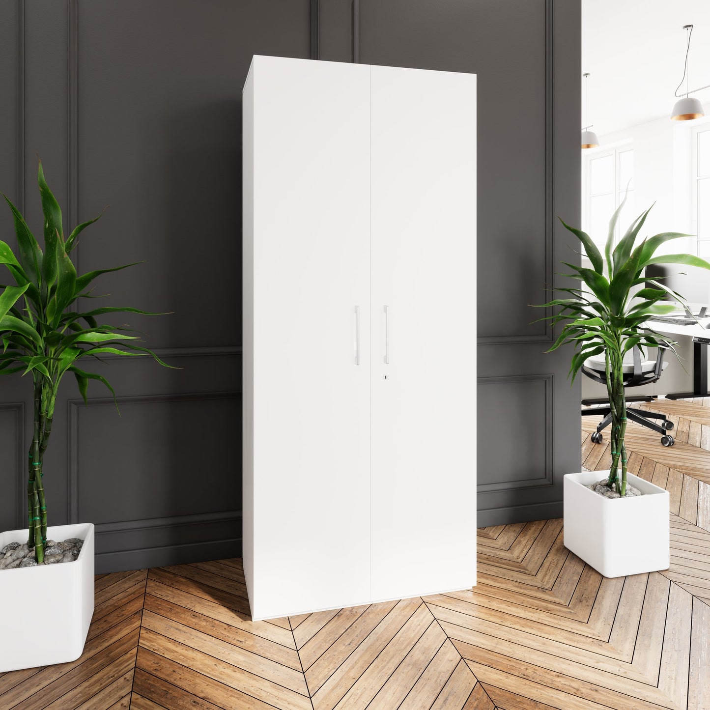 PRO Gabinetto di Cloakroom | 5 OH, 800 - 1000 x 1880 mm, morbido, bianco