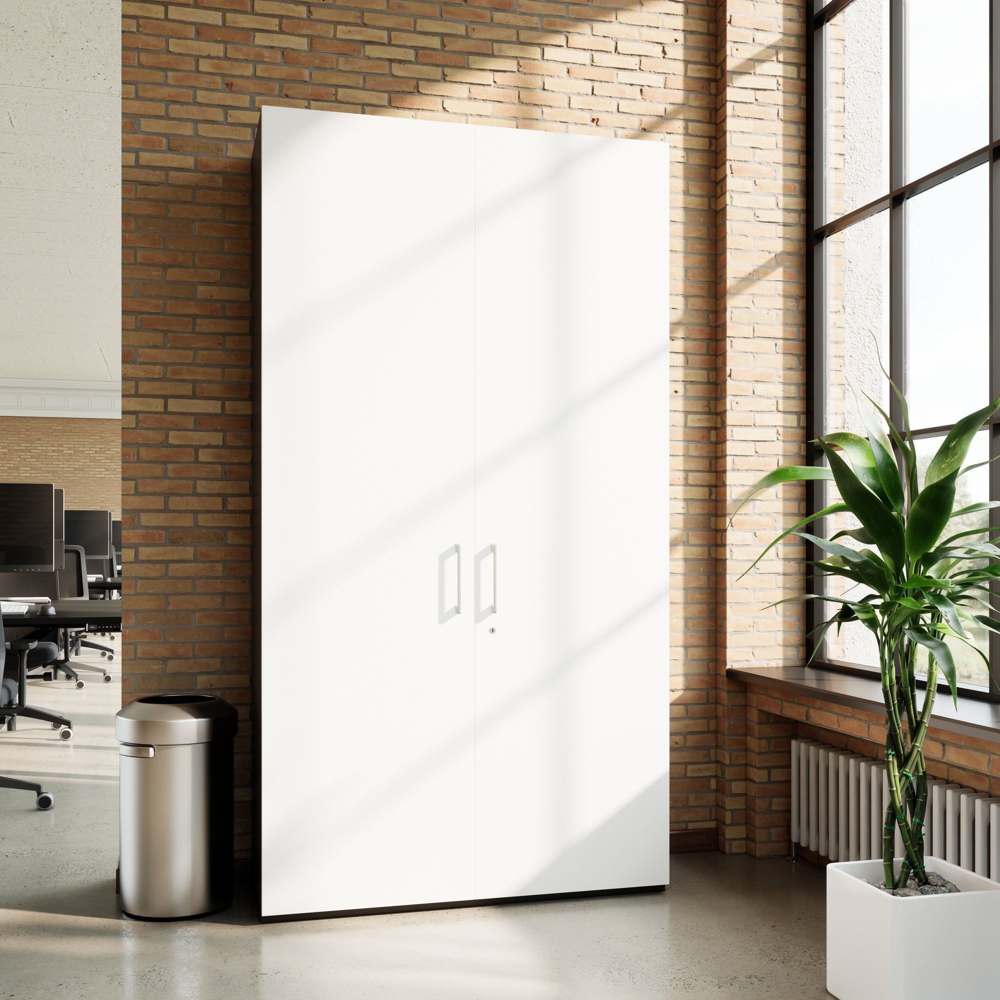 PRO Gabinetto di Cloakroom | 6 OH, 1200 x 2250 mm, con scaffale, chiusura morbida, grafite / bianco