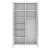 PRO Garderobenschrank | 6 OH, 1200 x 2250 mm, mit Regal, Soft-Close, Grau