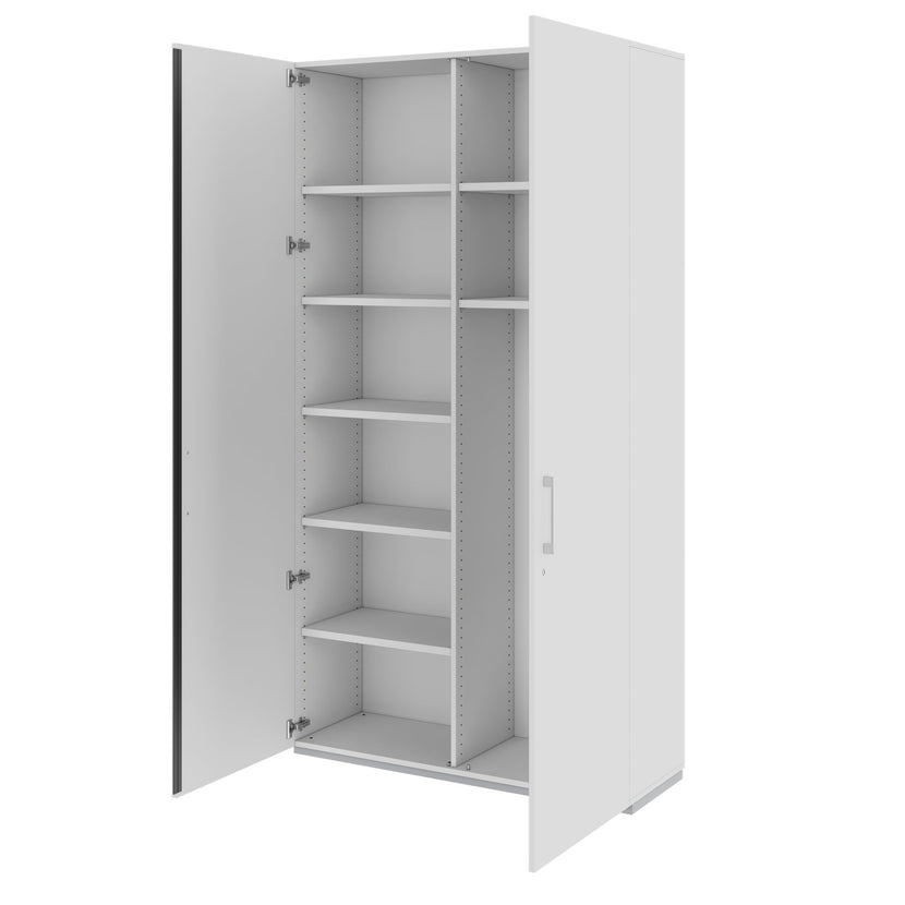 PRO Gabinetto di Cloakroom | 6 OH, 1200 x 2250 mm, con scaffale, morbido, grigio